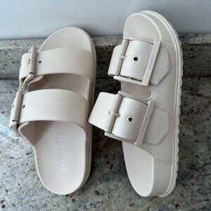 AllSaints Buckle Sandals, Chalk White